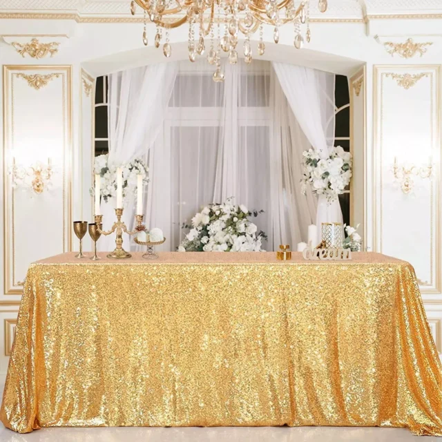 Gold Glitter Sequin Tablecloth - Brilin